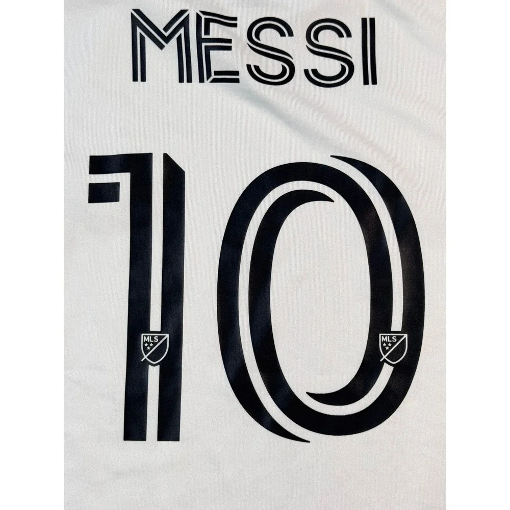 Adidas Inter Miami CF Messi Jersey Mens XL White Grey Striped MLS JW4338 NEW